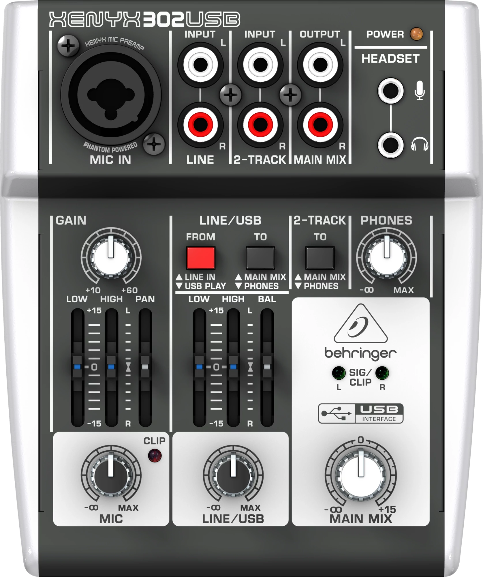 Behringer XENYX 302USB 5-Bemenetes Keverő