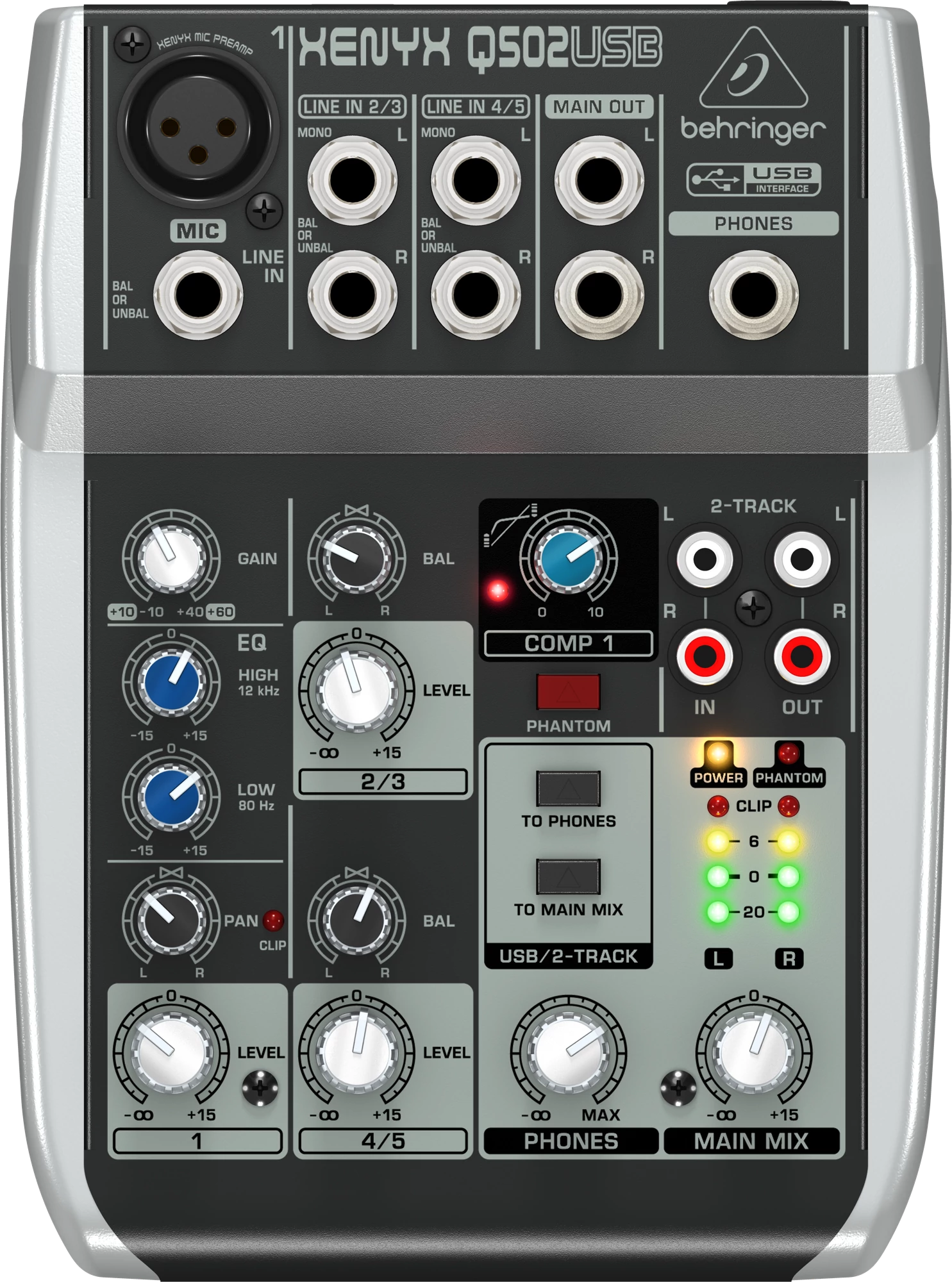 Behringer XENYX Q502USB Analóg Mixer/USB Audio Interfész
