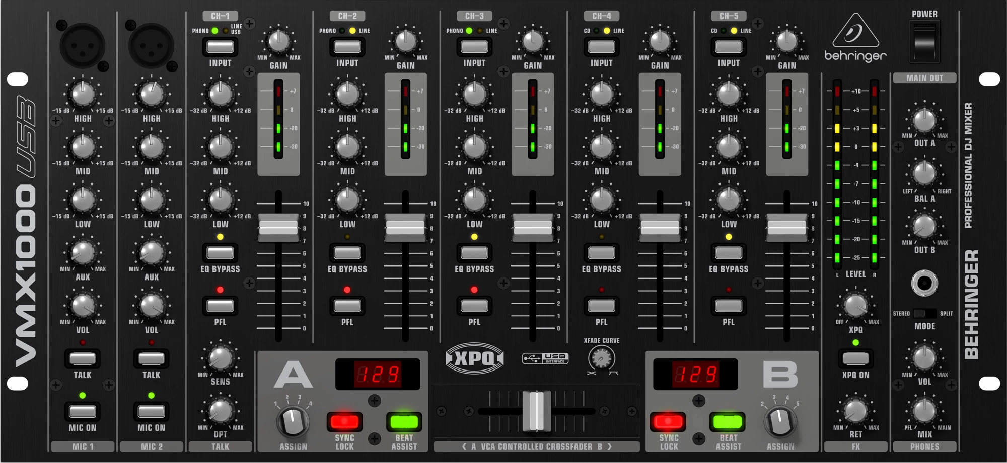 Behringer PRO MIXER VMX1000USB 7-Csatornás DJ Mixer